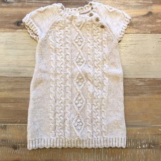 エイチアンドエム(H&M)のH&M baby ニット ワンピース❤️80センチ❤️ベージュ(ワンピース)