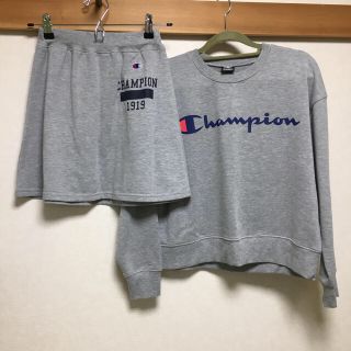 チャンピオン(Champion)のchampion♡薄手スウェットセットアップ♡トップス&フレアスカート(セット/コーデ)