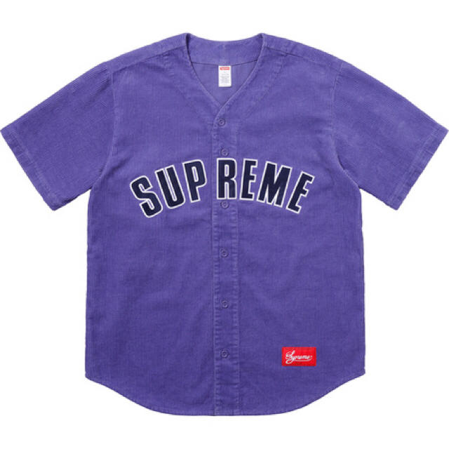 SUPREME CORDUROY BASEBALL JERSEY PURPLE