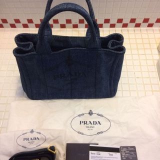 プラダ(PRADA)の【美品】PRADA☆カナパ☆デニム(ショルダー付き(トートバッグ)