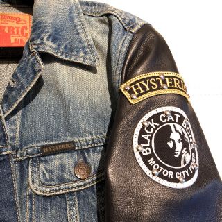 ヒステリックグラマー ファイヤーベア 刺繍ロゴ リメイクデニム