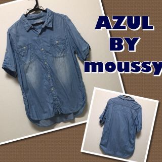 アズールバイマウジー(AZUL by moussy)の送料込【AZUL BY moussy】ダンガリーシャツ(シャツ/ブラウス(半袖/袖なし))