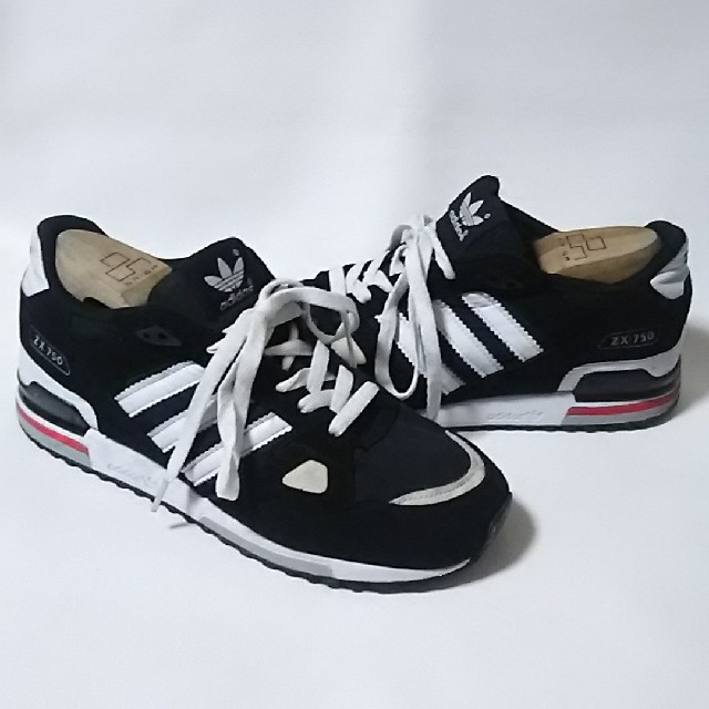 adidas - 限定カラー黒白!アディダスZX750高級レザースニーカー adidas - 限定カラー黒白!アディダスZX750高級レザースニーカー