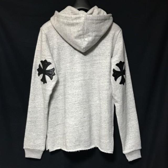 Chrome Hearts(クロムハーツ)の本物 クロムハーツ レザークロス モチーフ カシミヤ100％ パーカー Ｓ メンズのトップス(パーカー)の商品写真