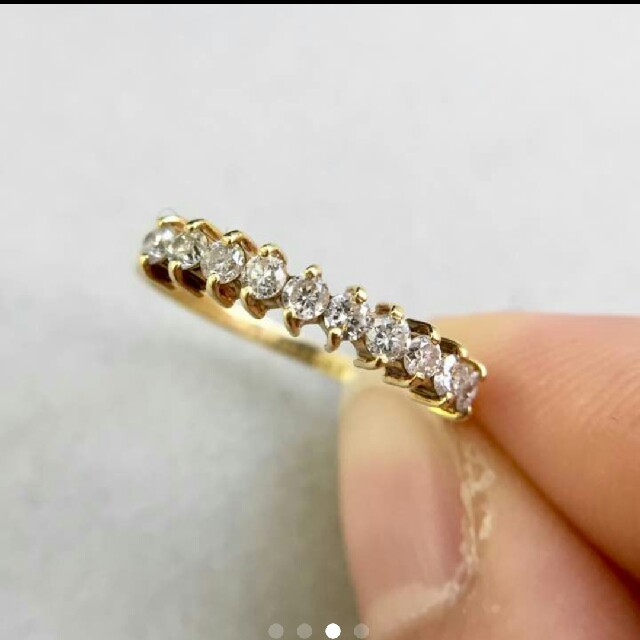 0.4ct ダイヤ ハーフエタニティ k18YG リング 鑑別書付 レディースのアクセサリー(リング(指輪))の商品写真