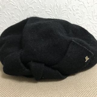 ランバン(LANVIN)の<LANVIN>ベレー帽 黒★冬物一層処分★(ハンチング/ベレー帽)