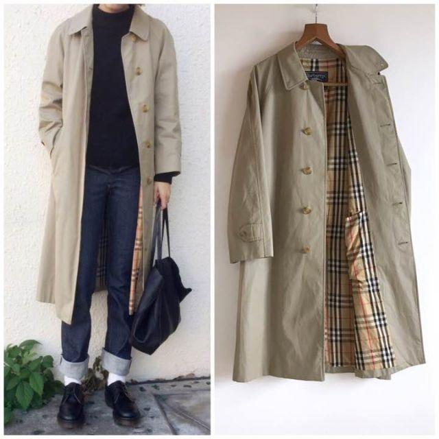 BURBERRY(バーバリー)のヴィンテージ バーバリー プローサム バルマカーンコート カーキベージュ レディースのジャケット/アウター(スプリングコート)の商品写真