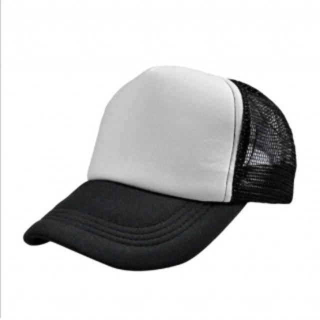 激安 SALE ランキングTOP5 無地メッシュキャップ 深さもあり形がいい ホワイト×ブラック 帽子 CAP