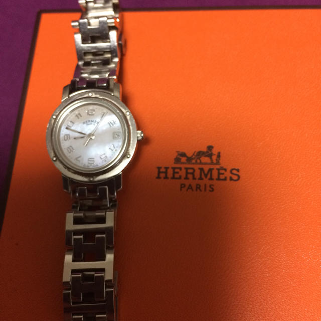 Hermes(エルメス)のエルメス クリッパー 腕時計 ピンクシェル 箱無し レディースのファッション小物(腕時計)の商品写真