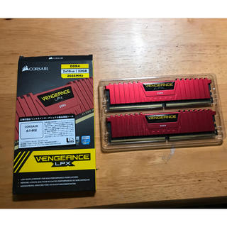 サムスン(SAMSUNG)のDDR4 16G x 2 32GB 2666Mhz CORSAIR(PCパーツ)