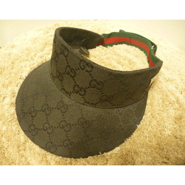 Gucci(グッチ)のグッチ　Gucci　サンバイザー　黒 レディースの帽子(キャップ)の商品写真