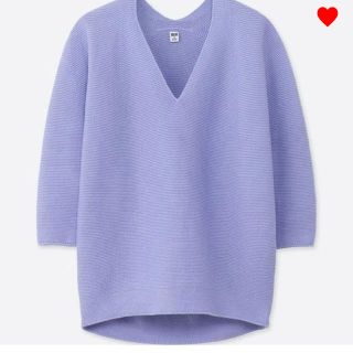 ユニクロ(UNIQLO)の3Dコクーンシルエット パープル Lサイズ(ニット/セーター)