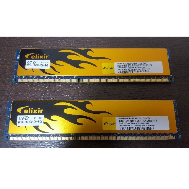 elixir DDR3 1600 8G×2枚=16G 中古 スマホ/家電/カメラのPC/タブレット(PCパーツ)の商品写真