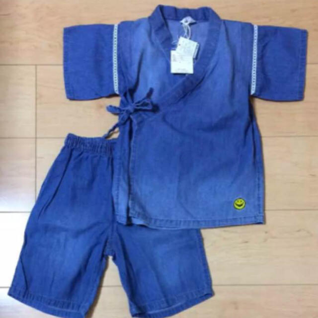 BREEZE(ブリーズ)の新品 BREEZE デニム 甚平 ニコちゃん 140cm キッズ/ベビー/マタニティのキッズ服男の子用(90cm~)(甚平/浴衣)の商品写真