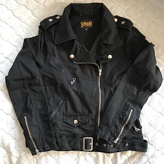 ショット(schott)のschott  ショット ライダース  コットン レディース  M  中古綺麗 (ライダースジャケット)