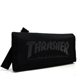 スラッシャー(THRASHER)の【THRASHER】ベルクロ長財布［BK/BKクリアロゴプリント］《ラスト1点》(長財布)