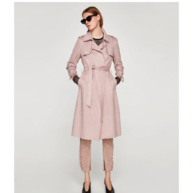 ZARA - 新品未使用 ZARA スエードテイストトレンチコートの通販 by ... 新品未使用 ZARA スエードテイストトレンチコート