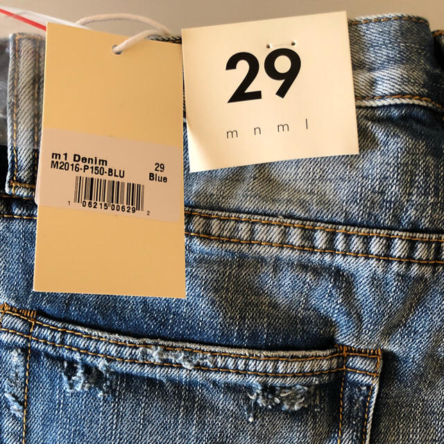 【値下げ】新品 未使用 mnml M1 DENIM BLUE ダメージ デニム