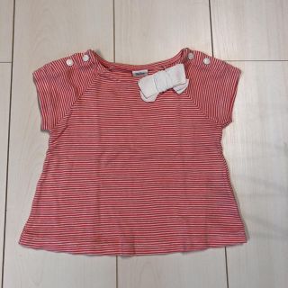 プチバトー(PETIT BATEAU)のプチバトー 半袖Tシャツ リボン マリニエール 12m ファミリア(Ｔシャツ)