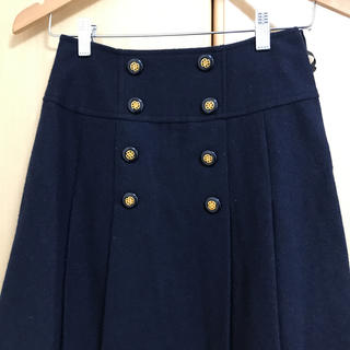 紺色ウールスカート(ひざ丈スカート)