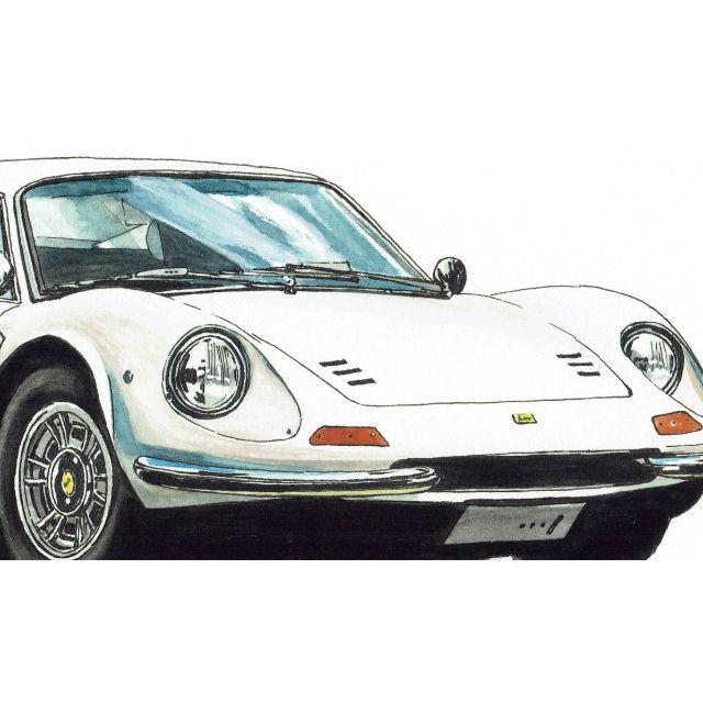 GC-058フェラーリディーノ限定版画 直筆サイン有 額装済○作家 GC-058フェラーリディーノ限定版画 直筆サイン有 額装済○作家