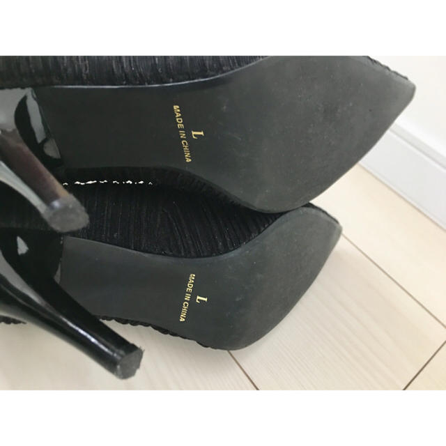パンプスヒール ブラック  Lサイズ レディースの靴/シューズ(ハイヒール/パンプス)の商品写真
