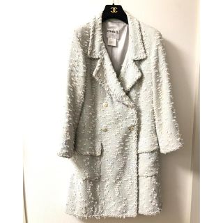 シャネル(CHANEL)のまっちゃん様専用になりました★ココマークミックスツィード ロング ジャケット(スプリングコート)