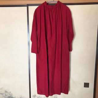 ネストローブ(nest Robe)のネストローブ シャーリングネックワンピース 赤(ロングワンピース/マキシワンピース)