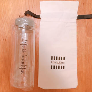 ピーチジョン(PEACH JOHN)のピーチジョン タンブラー ボトル 携帯用巾着付き 水筒 ノベルティ 新品未使用(タンブラー)