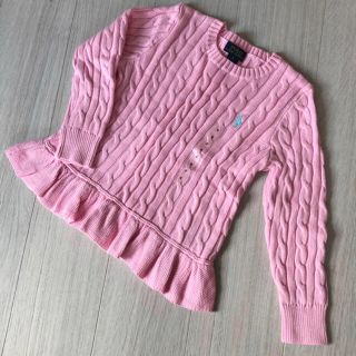 ラルフローレン(Ralph Lauren)の★新品★ラルフローレン★ニット★ぺプラムニット★カーディガン 同型★6T ピンク(ニット)