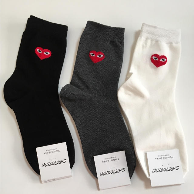 COMME des GARCONS(コムデギャルソン)のハート ソックス 3足セット レディースのレッグウェア(ソックス)の商品写真