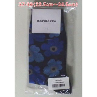 マリメッコ(marimekko)の値下 新品 マリメッコ 濃紺/紺 ウニッコ 靴下 37-39（23.5～24.5(ソックス)