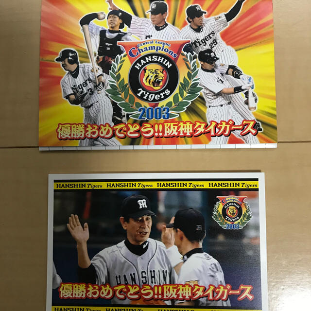 阪神タイガース(ハンシンタイガース)の《レア！》2003年 阪神タイガース 優勝記念ハガキ 10枚セット スポーツ/アウトドアの野球(その他)の商品写真