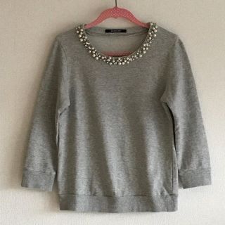 メイソングレイ(MAYSON GREY)のお値下げ❣️春のスウェット♡ビジュー付き(カットソー(長袖/七分))