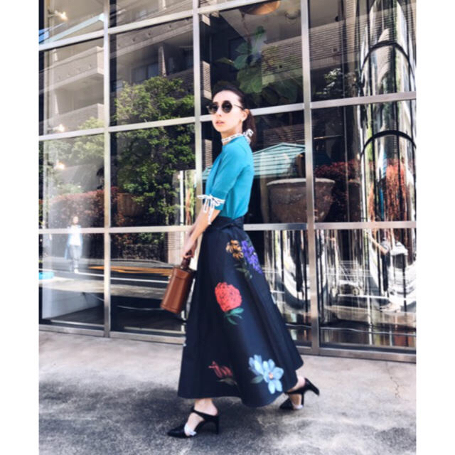 Ameri VINTAGE(アメリヴィンテージ)のAmeri♡AMANDA SKIRT＊blk レディースのスカート(ロングスカート)の商品写真