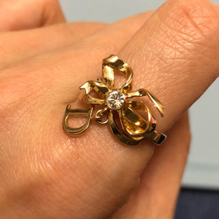 ディオール(Dior)のディオール  リボンリング  ピンクゴールド系(リング(指輪))