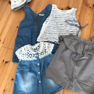 グローバルワーク(GLOBAL WORK)の女の子服110サイズ セット レース ワンピース ボーダー(ワンピース)