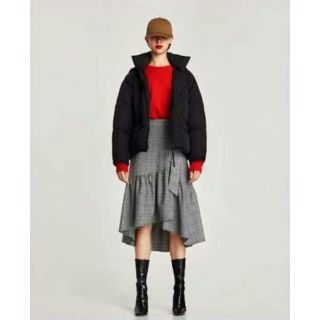 ザラ(ZARA)のZARA チェックフリルスカート(ロングスカート)