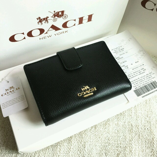 COACH(コーチ)のCOACH長財布 コーチ正規品 F53436 ブラック 二つ折り財布 女性用財布 レディースのファッション小物(財布)の商品写真