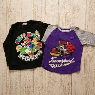 バンダイ(BANDAI)の100*マリオ長袖&110*七分袖 Tシャツ セット(Tシャツ/カットソー)