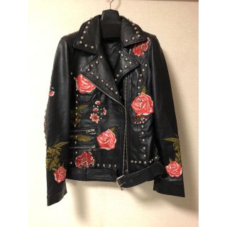 TAKUYA∞着用 刺繍入り ダブルライダースジャケット(ライダースジャケット)