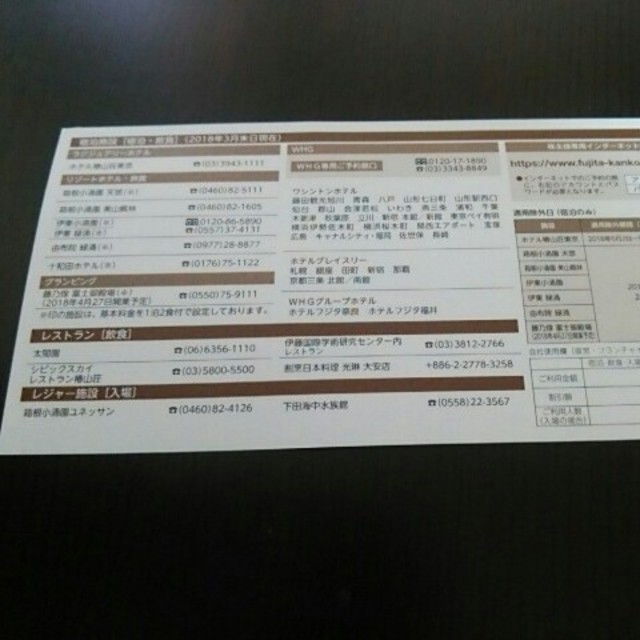 藤田観光株主優待券 緑10枚 ピンク3枚 チケットの優待券/割引券(宿泊券)の商品写真