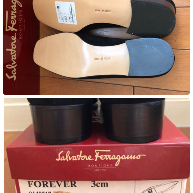 Ferragamo(フェラガモ)の新品未使用❣️フェラガモ  スエード黒ローファー 37 6C 23.5cm レディースの靴/シューズ(ローファー/革靴)の商品写真