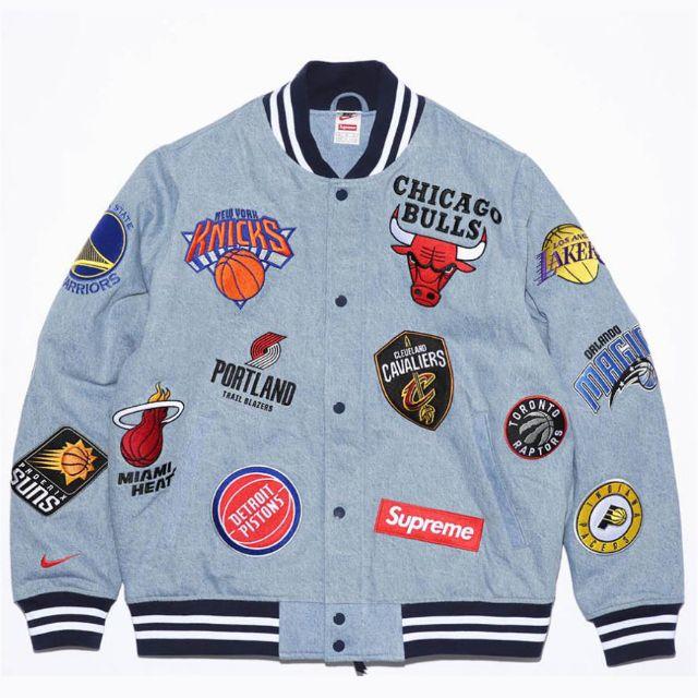 Supreme(シュプリーム)のSupreme NIKE NBA Warm-Up jacket Denim S メンズのジャケット/アウター(Gジャン/デニムジャケット)の商品写真