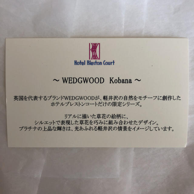 WEDGWOOD(ウェッジウッド)のウェッジウッド ホテルブレストンコート 限定 プレート インテリア/住まい/日用品のキッチン/食器(食器)の商品写真