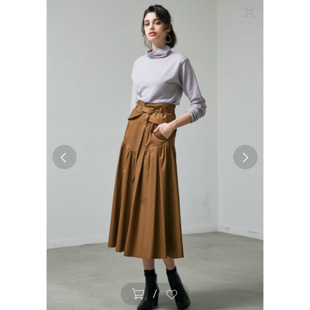 ABAHOUSE(アバハウス)のMYSELF ABAHOUSE ベルト付きタックロングスカート レディースのスカート(ロングスカート)の商品写真