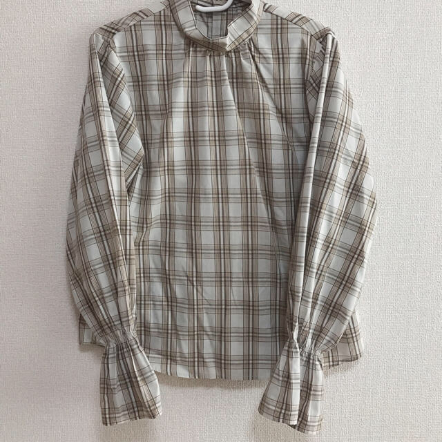 Kastane(カスタネ)のKBF .  スタンドネックチェックシャツ レディースのトップス(シャツ/ブラウス(長袖/七分))の商品写真