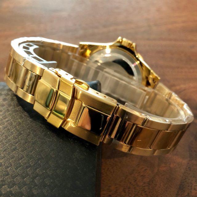 ☆期間限定☆最安値！DEERFUN◇クォーツ メタル腕時計・グリーン×ゴールド メンズの時計(金属ベルト)の商品写真