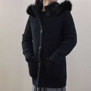 《値下げ》UnitedArrows Tokyo ファー付きニットコート