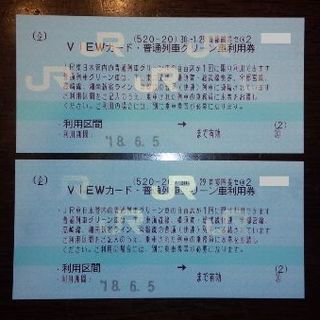 JR東日本 普通列車グリーン車利用券 2枚セット(鉄道乗車券)
